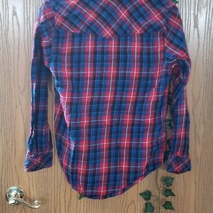 Red and Blue Flannel with Metal Buttons